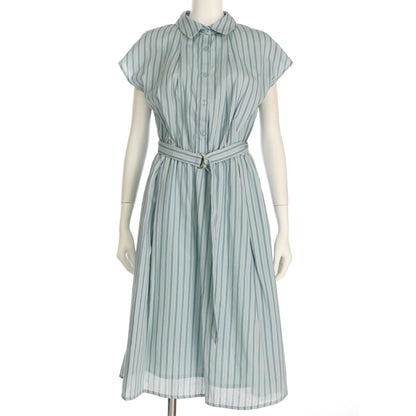 マルチカラーピケストライプシャツワンピース