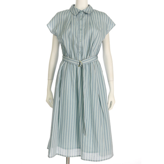 マルチカラーピケストライプシャツワンピース