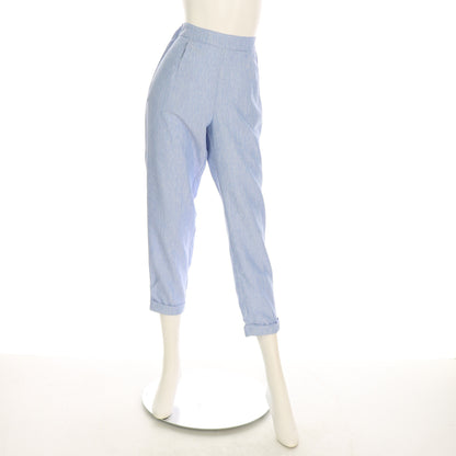 麻調シャンブレーテーパードパンツ