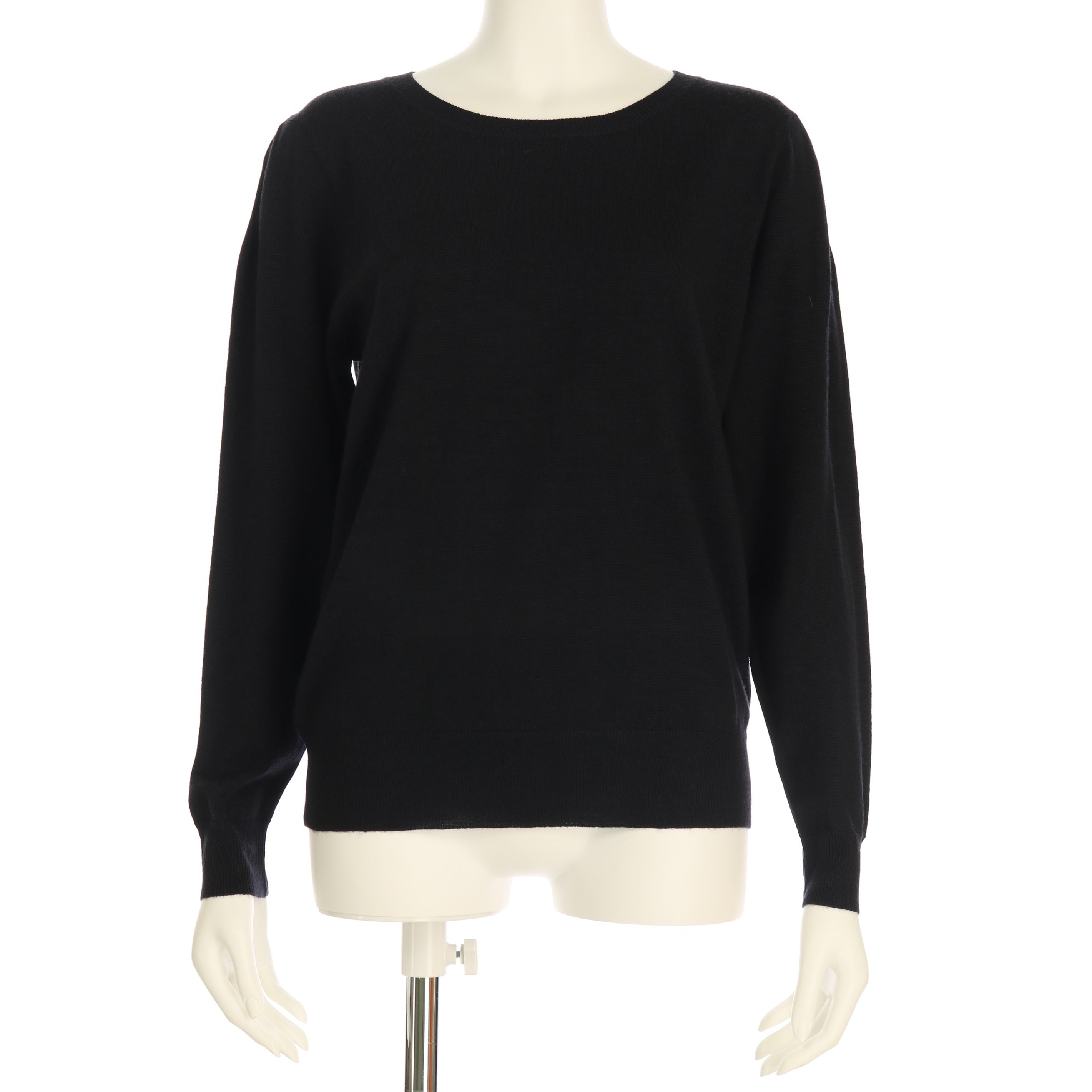 パフスリーブラウンドネックニットプルオーバー