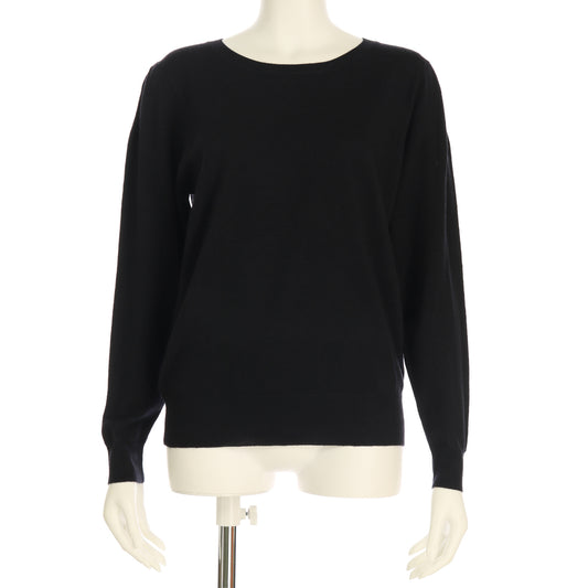 パフスリーブラウンドネックニットプルオーバー