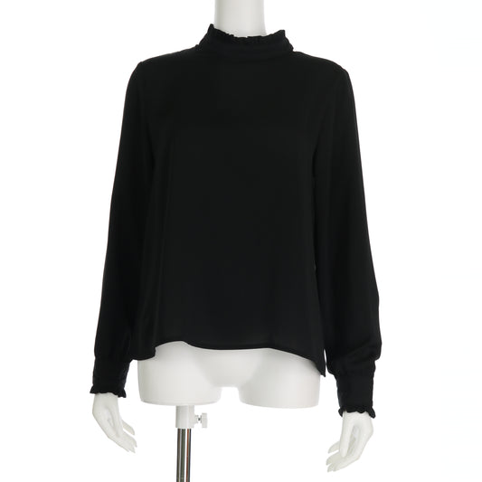 ハイネックフリルブラウス