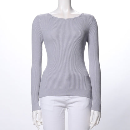 ストーン付きリブニット