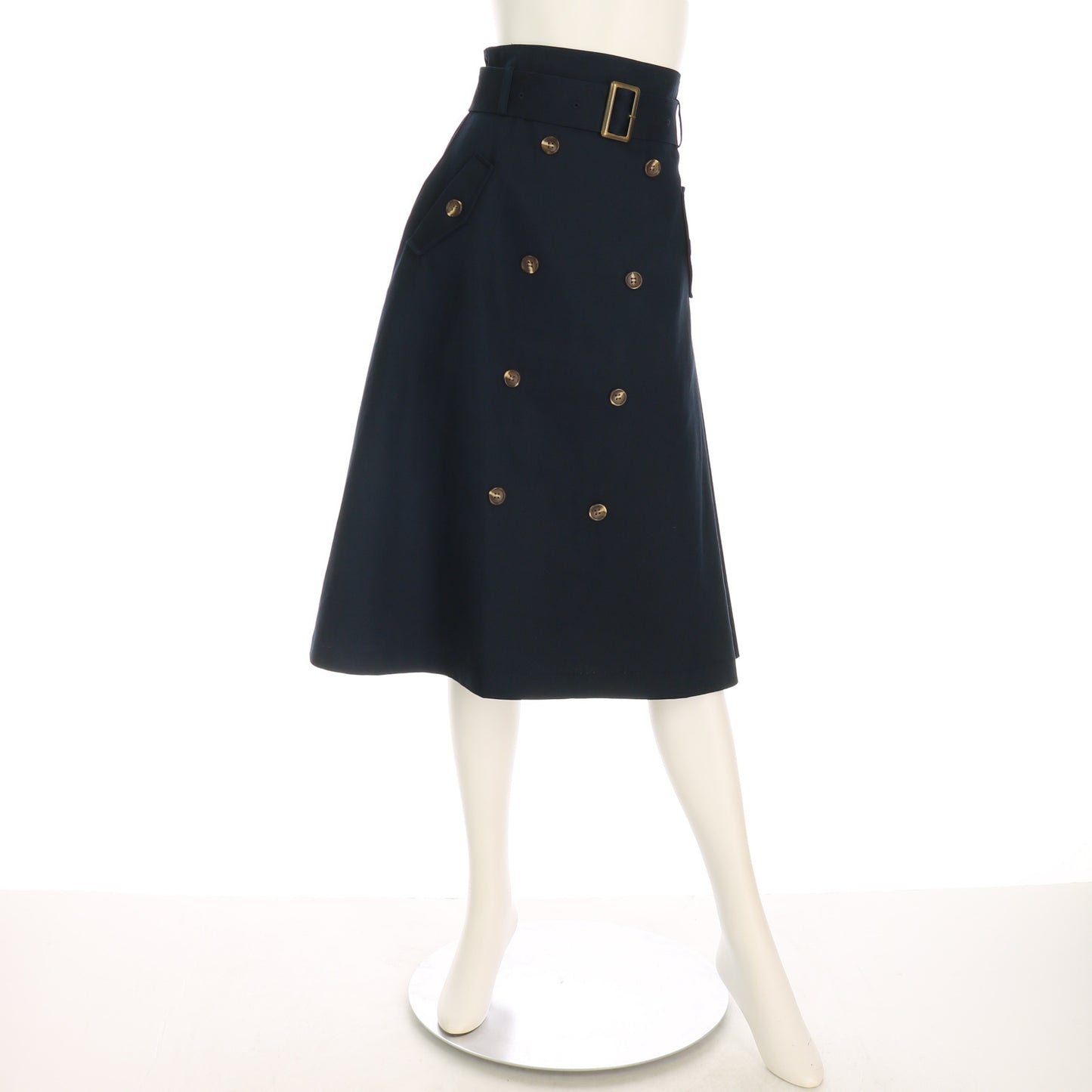 トレンチ風ベルト付きフレアスカート