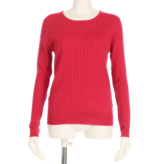 ワイドリブクルーネックニット