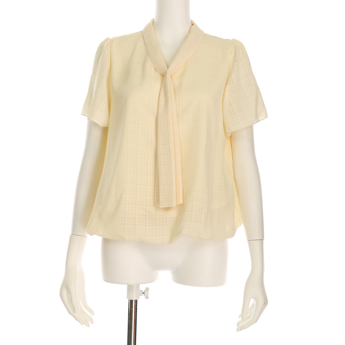 シャドーチェックボウタイブラウス