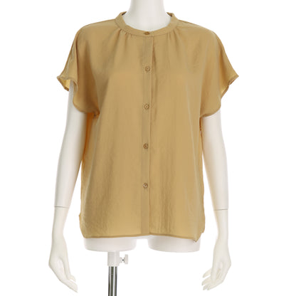 スタンドネックフロントボタンブラウス