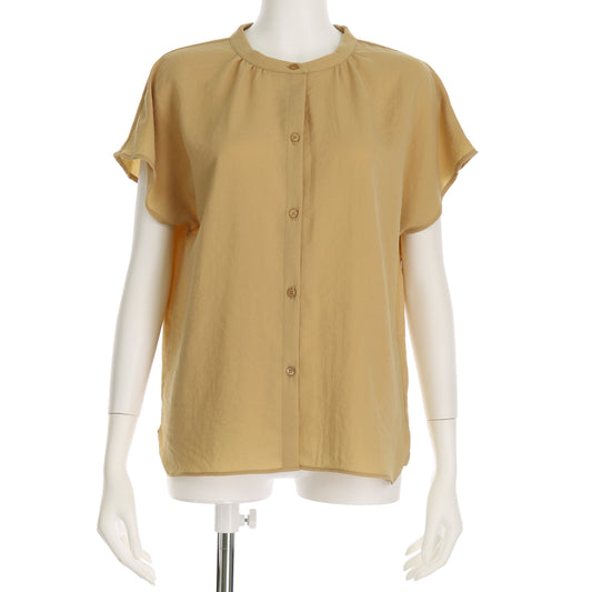 スタンドネックフロントボタンブラウス