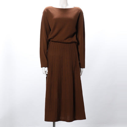 レイヤード風ウエスト切替ニットワンピース