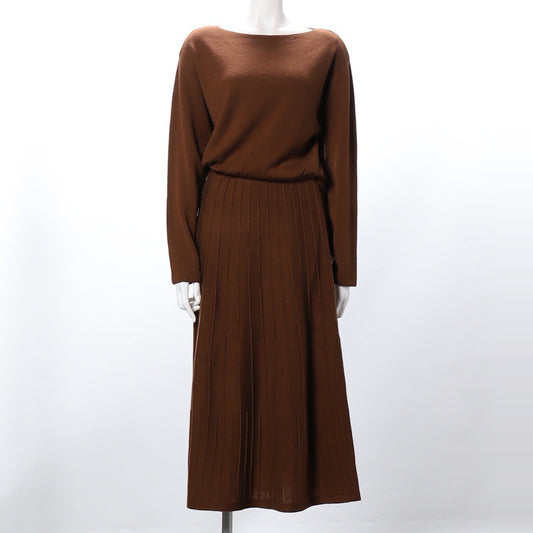 レイヤード風ウエスト切替ニットワンピース