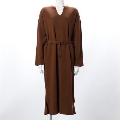 Dカンベルトニットワンピース