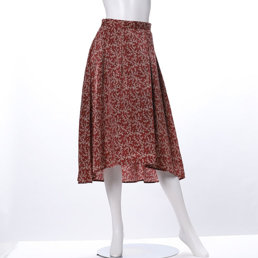 モノクロフラワープリント総柄スカート