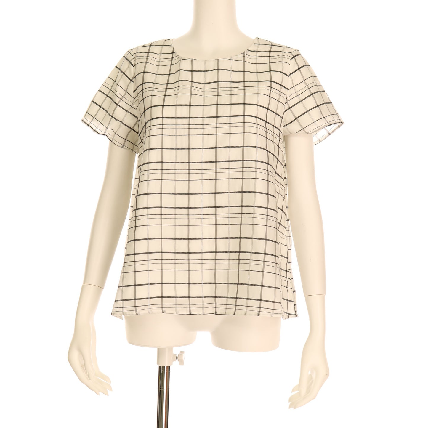 ラメラインチェック柄ブラウス