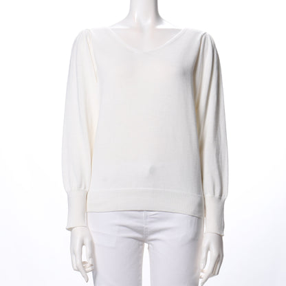 Vネックボリュームスリーブニット