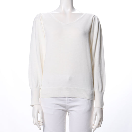 Vネックボリュームスリーブニット