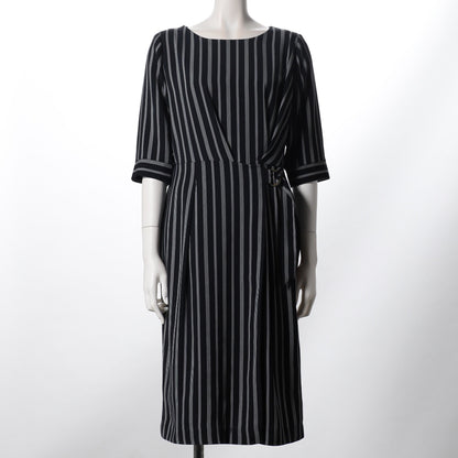 ストライププリントベルトデザインワンピース