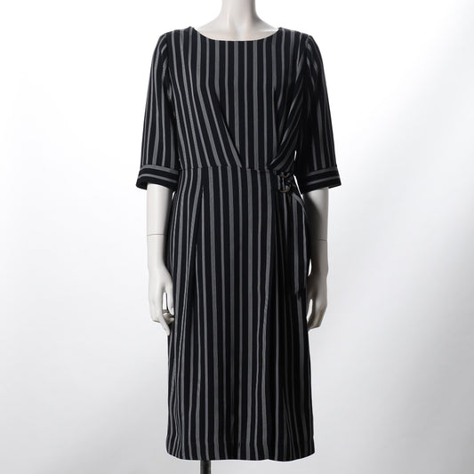 ストライププリントベルトデザインワンピース