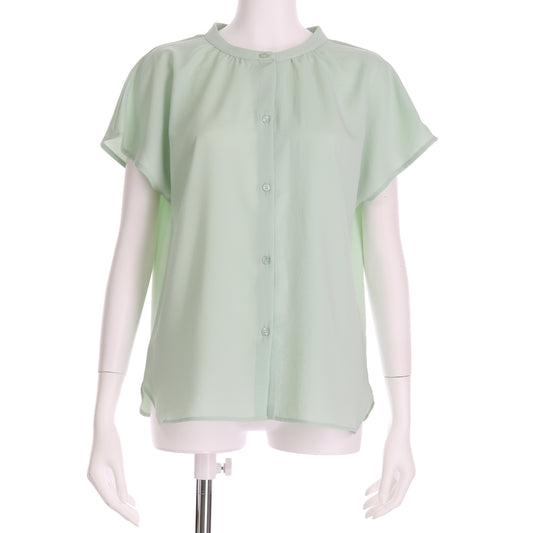 スタンドネックフロントボタンブラウス