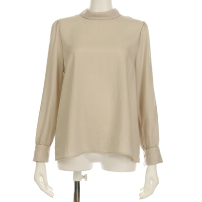 ターンナップカフススタンドカラーブラウス