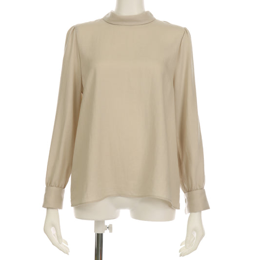 ターンナップカフススタンドカラーブラウス