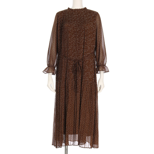 ポルカドット柄プリーツワンピース