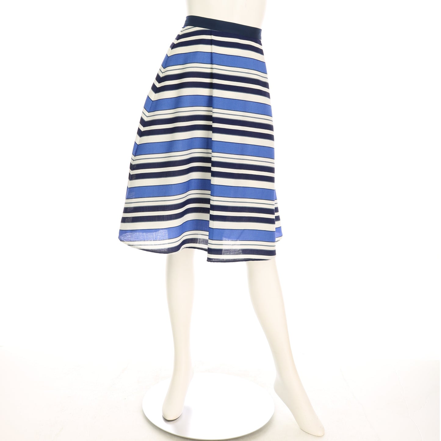 麻調マルチボーダーフレアスカート