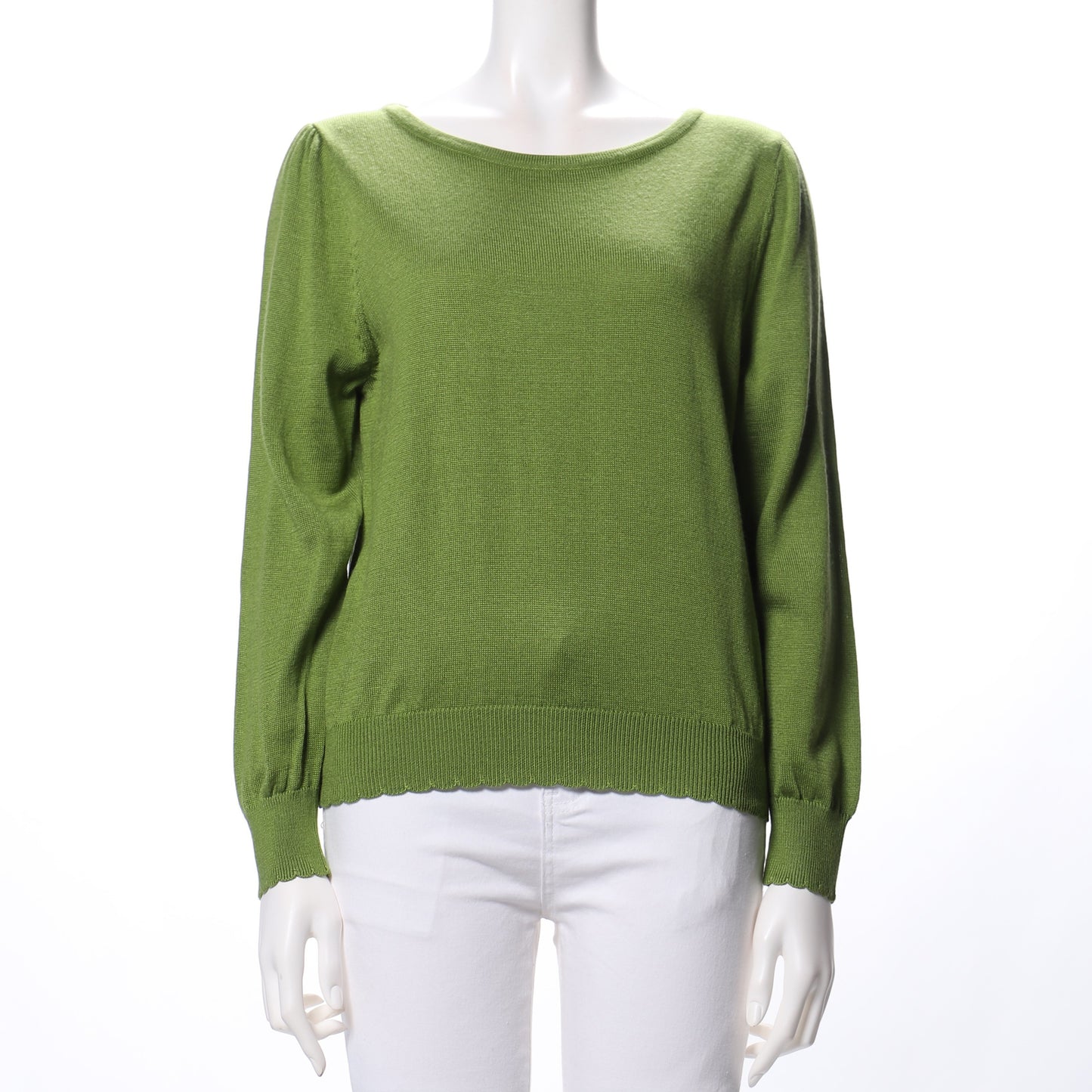 袖口スカラップデザインニット