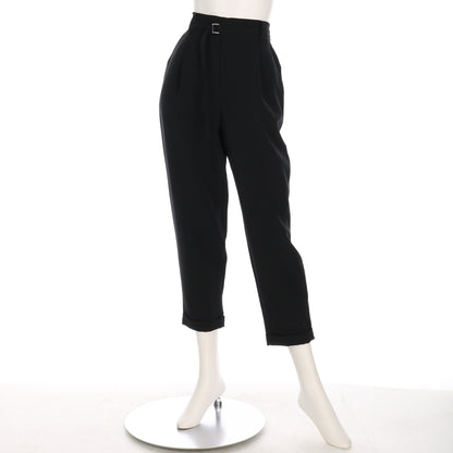 細ベルト付きダブル裾テーパードパンツ