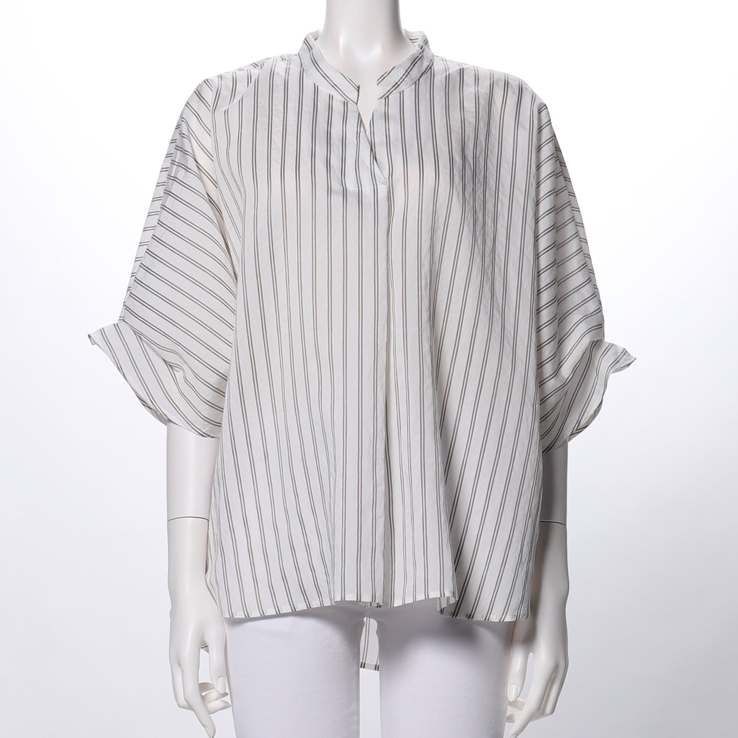 ストライプ柄お袖デザインブラウス