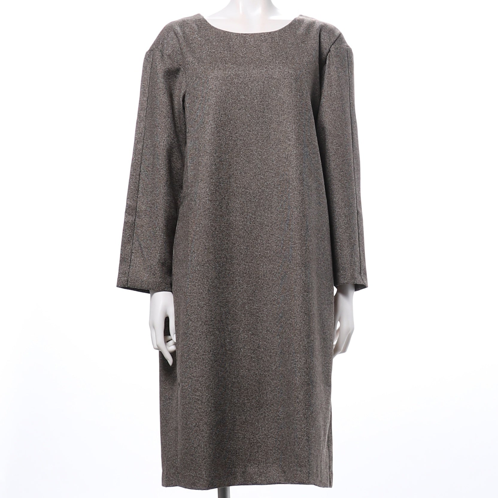 ツイードクルーネックストレートワンピース