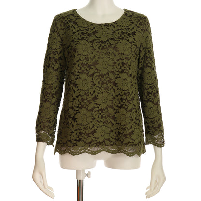 スカラップレースブラウス