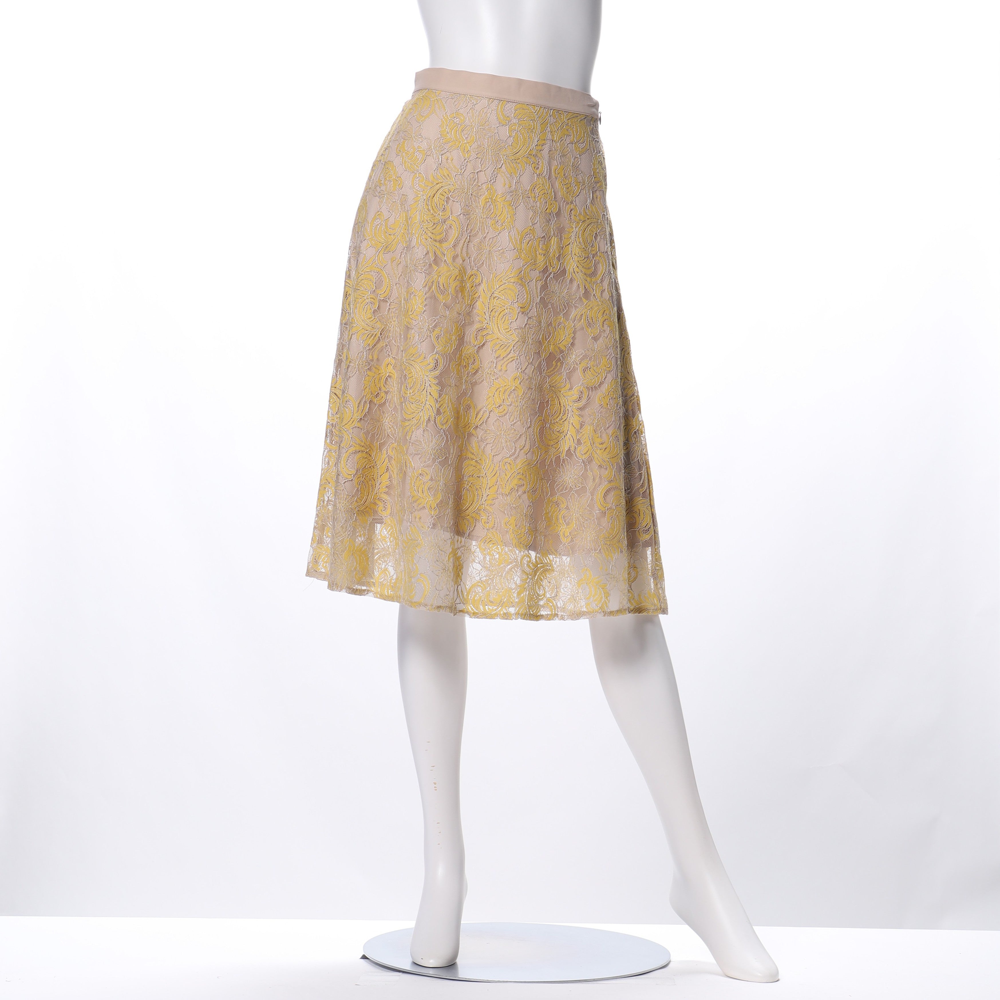 レース透け感フレアスカート