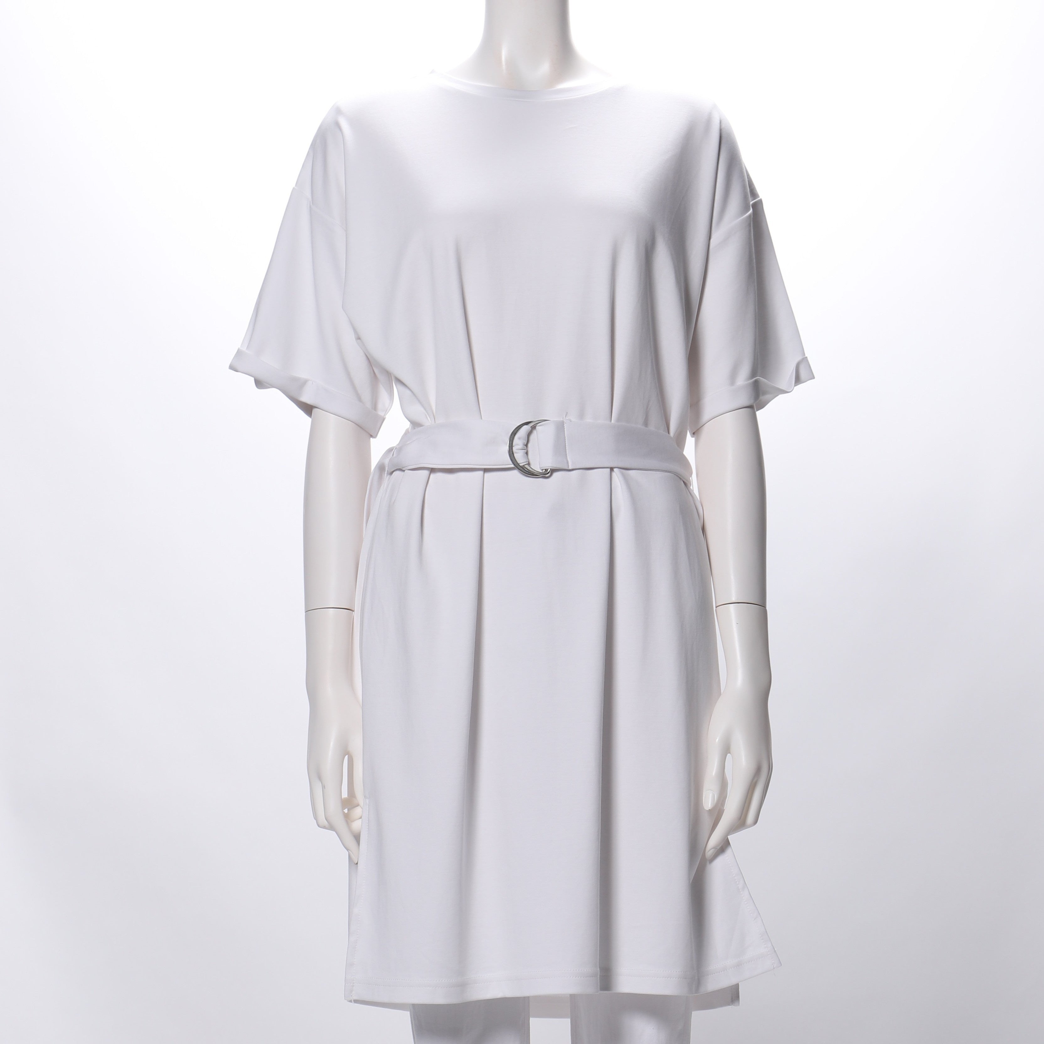 サイドスリットベルト付きトップス