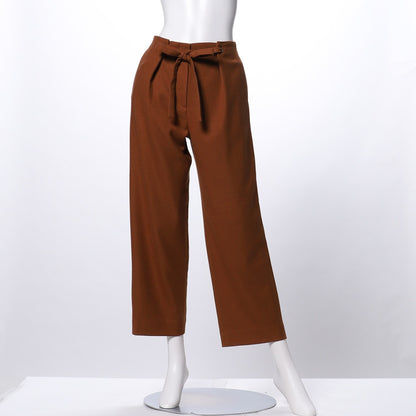 ウエストリボンストレートパンツ