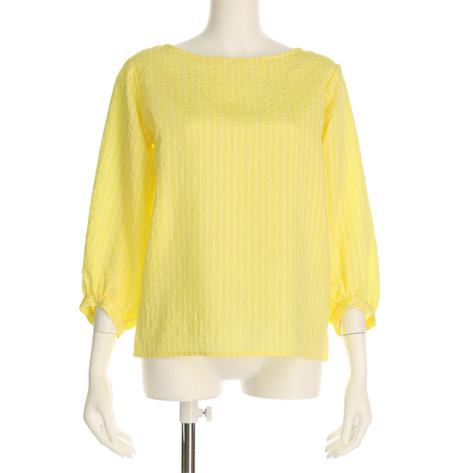 ストライプボートネックブラウス