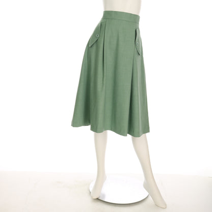 フェイクポケットフラップ付きフレアスカート