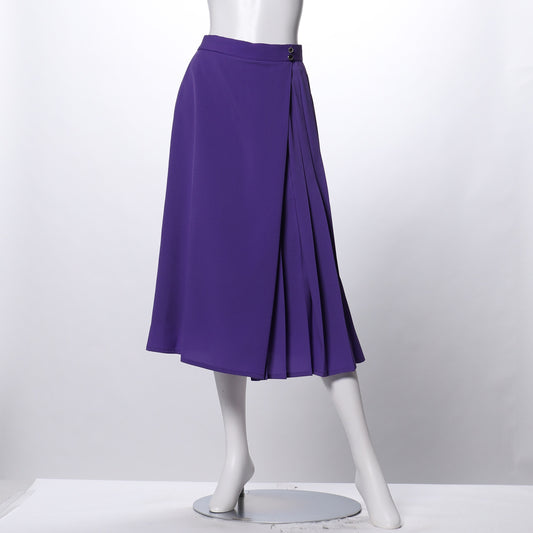 プリーツ切替ラップ風フレアパンツ