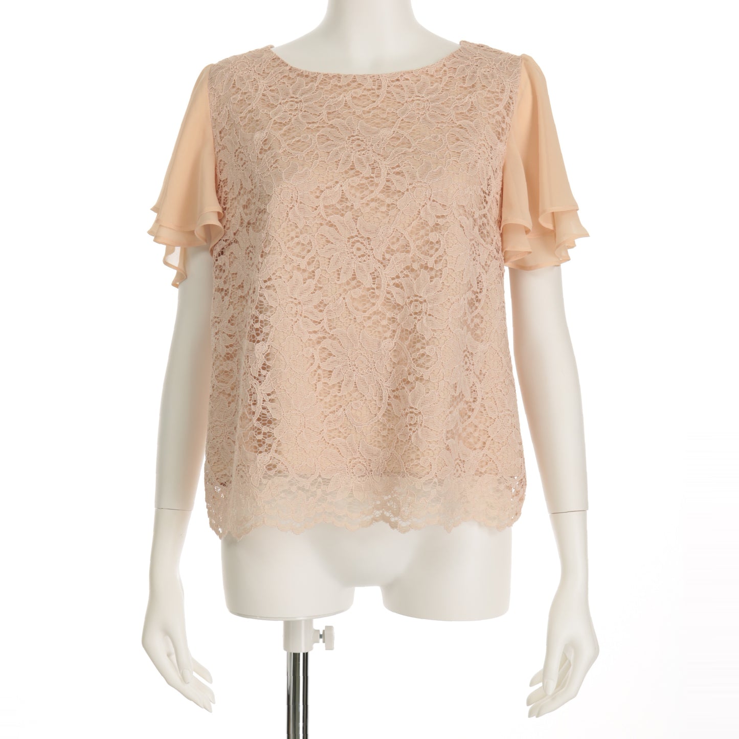 ラッセルレースシフォン重ね袖ブラウス