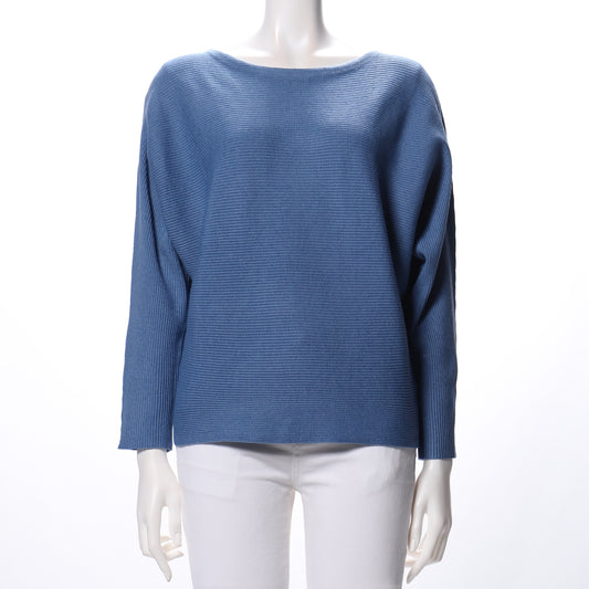 横リブボートネックニット