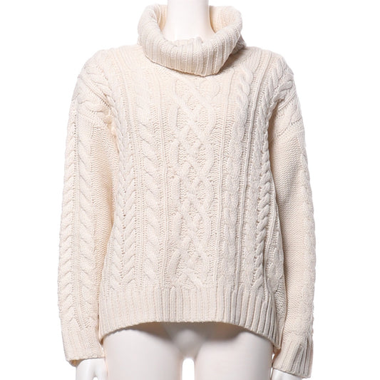 オフタートルネックケーブルニット