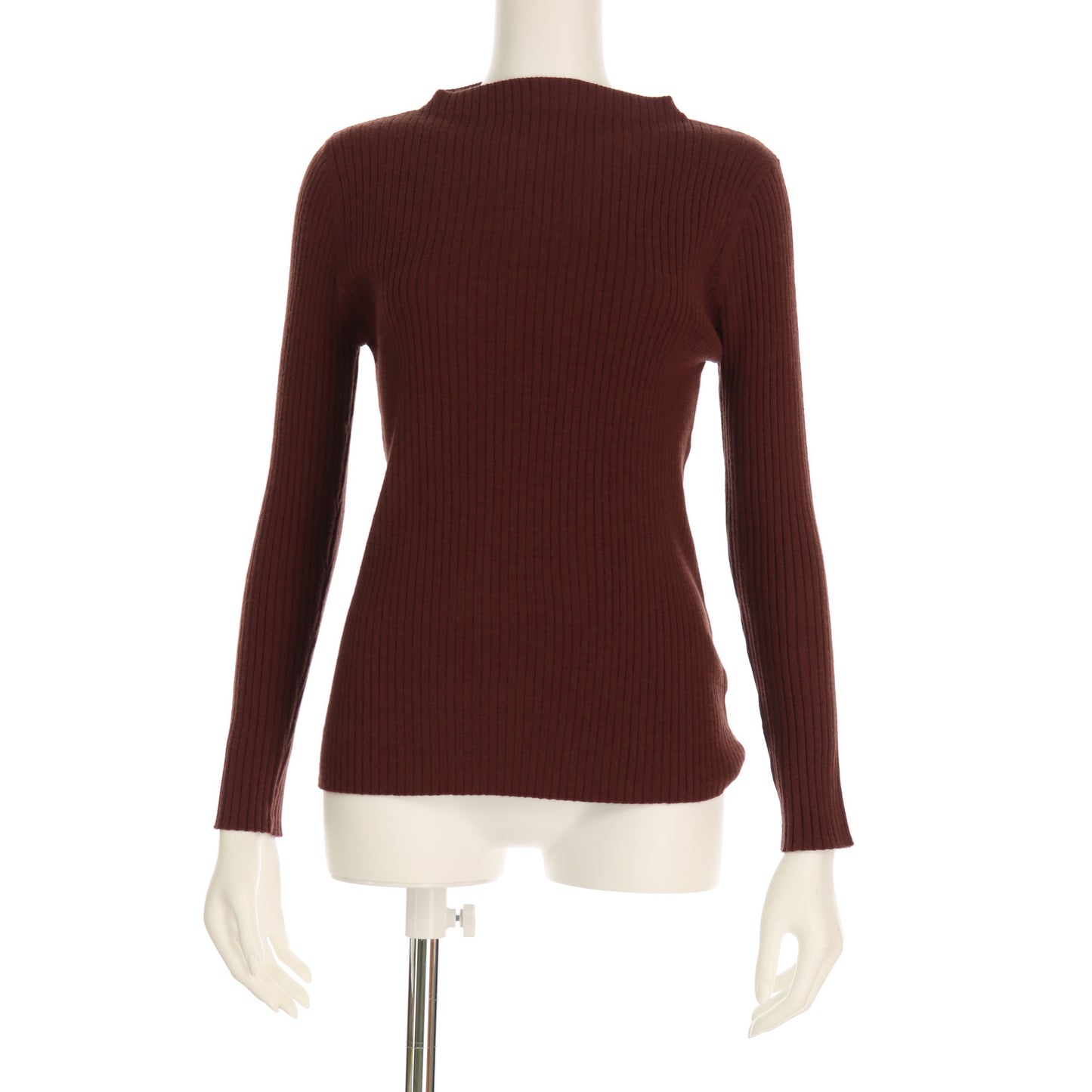 オフネックリブニットプルオーバー