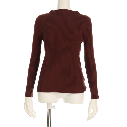 オフネックリブニットプルオーバー