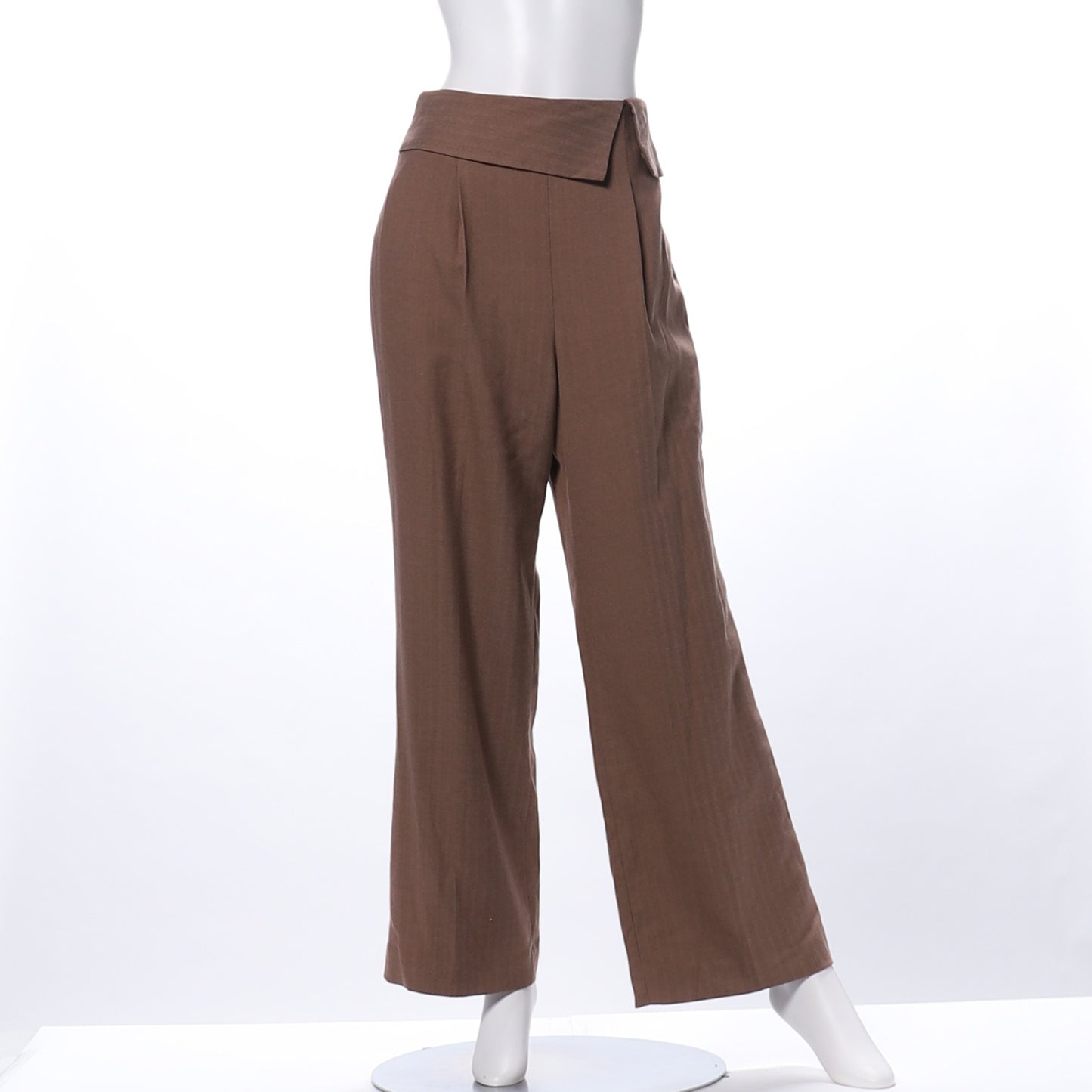 ヘリンボンストライプタック入りストレートパンツ