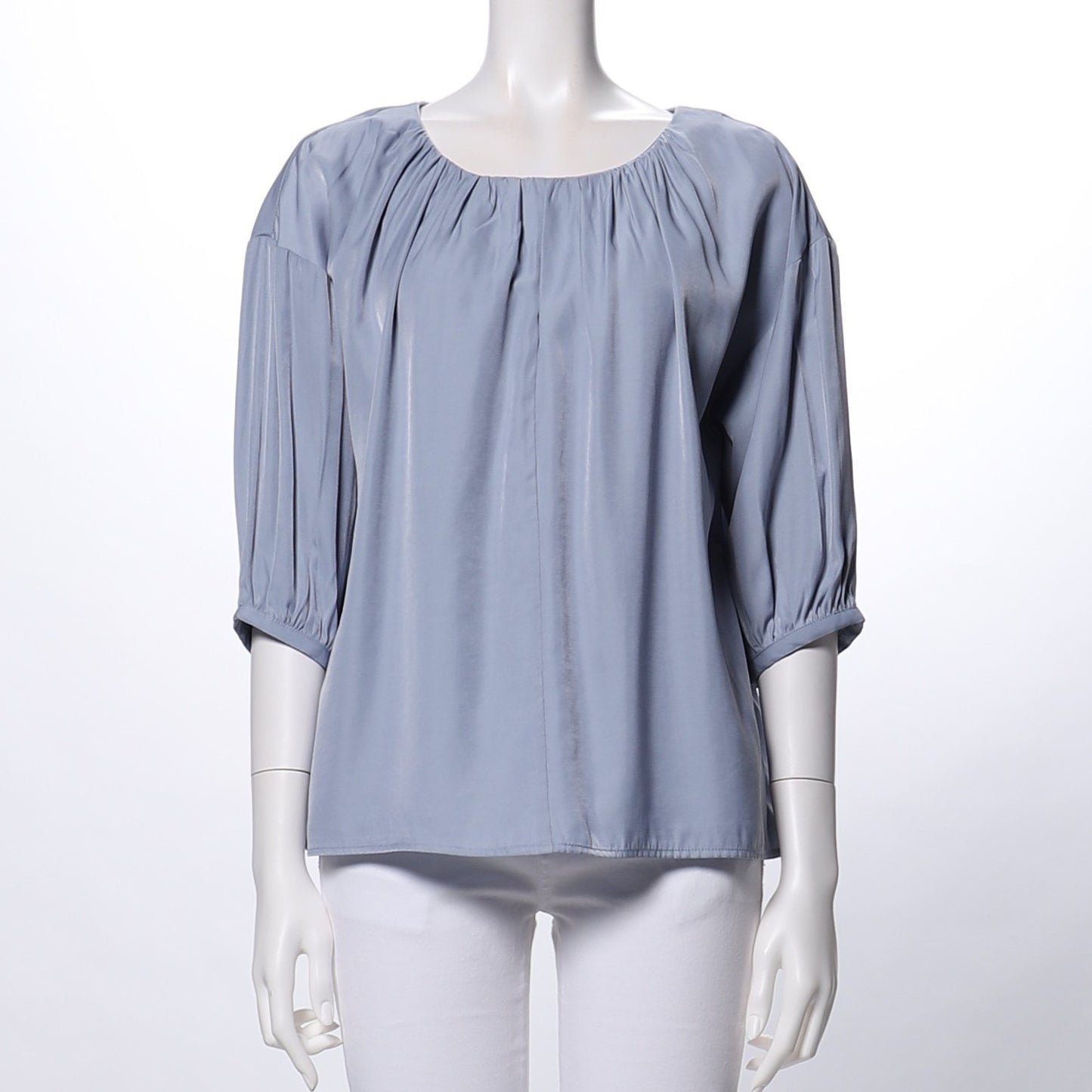 ギャザードネックブラウス