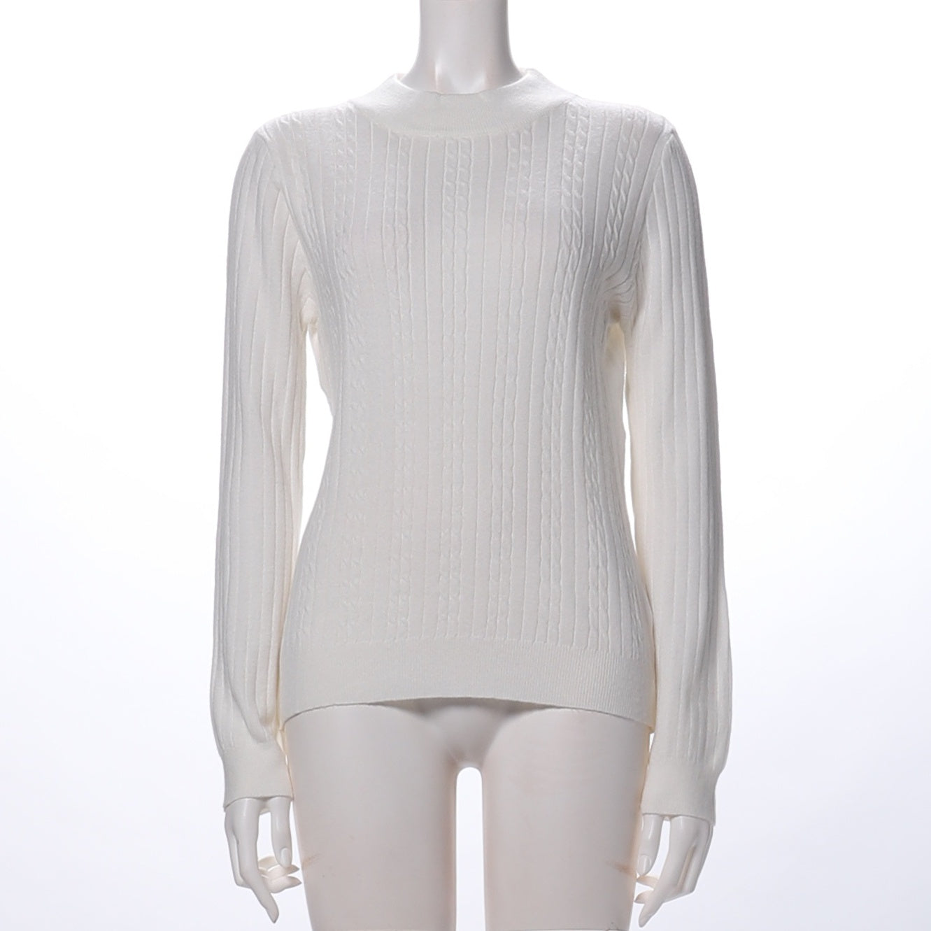 ハイネックリブニット