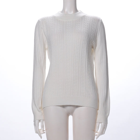 ハイネックリブニット