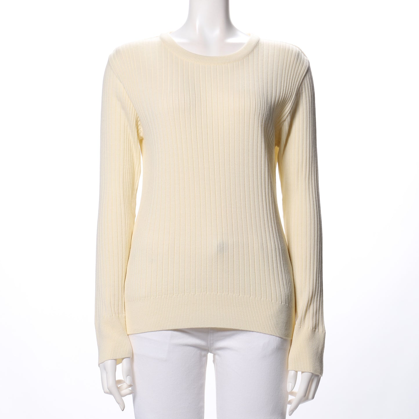 太リブラウンドネックニット