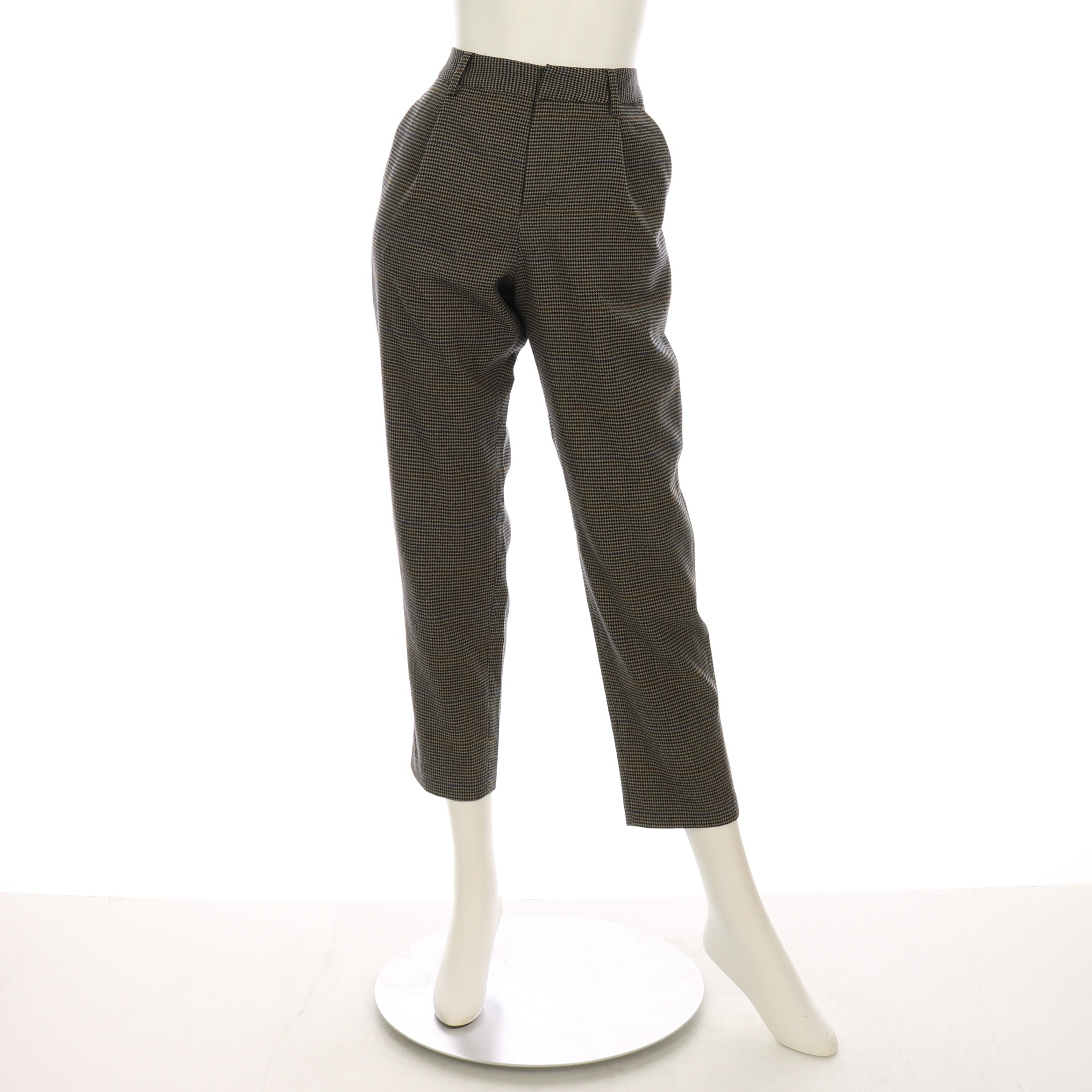 チェック柄テーパードパンツ