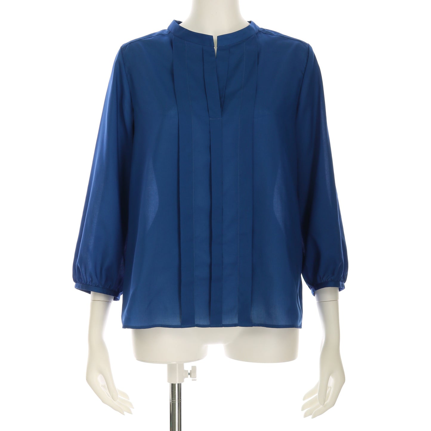 フロントタック入りスタンドカラーブラウス