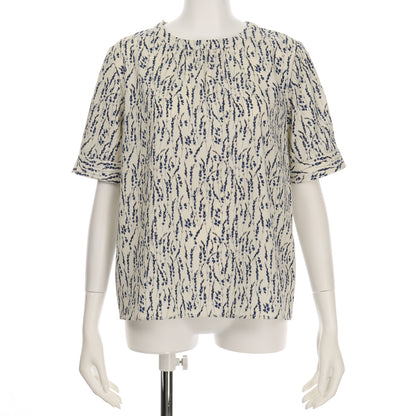 小花柄バックリボンブラウス